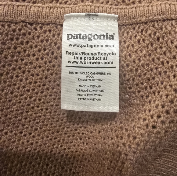 Patagonia Cashmere/Wool Tan Knit Sweater - Picture 6 of 8